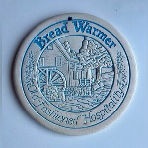 Vintage 1990 Lyn Ulick Bread/Buns/Dough Warmer Trivet Saw Mill Scene